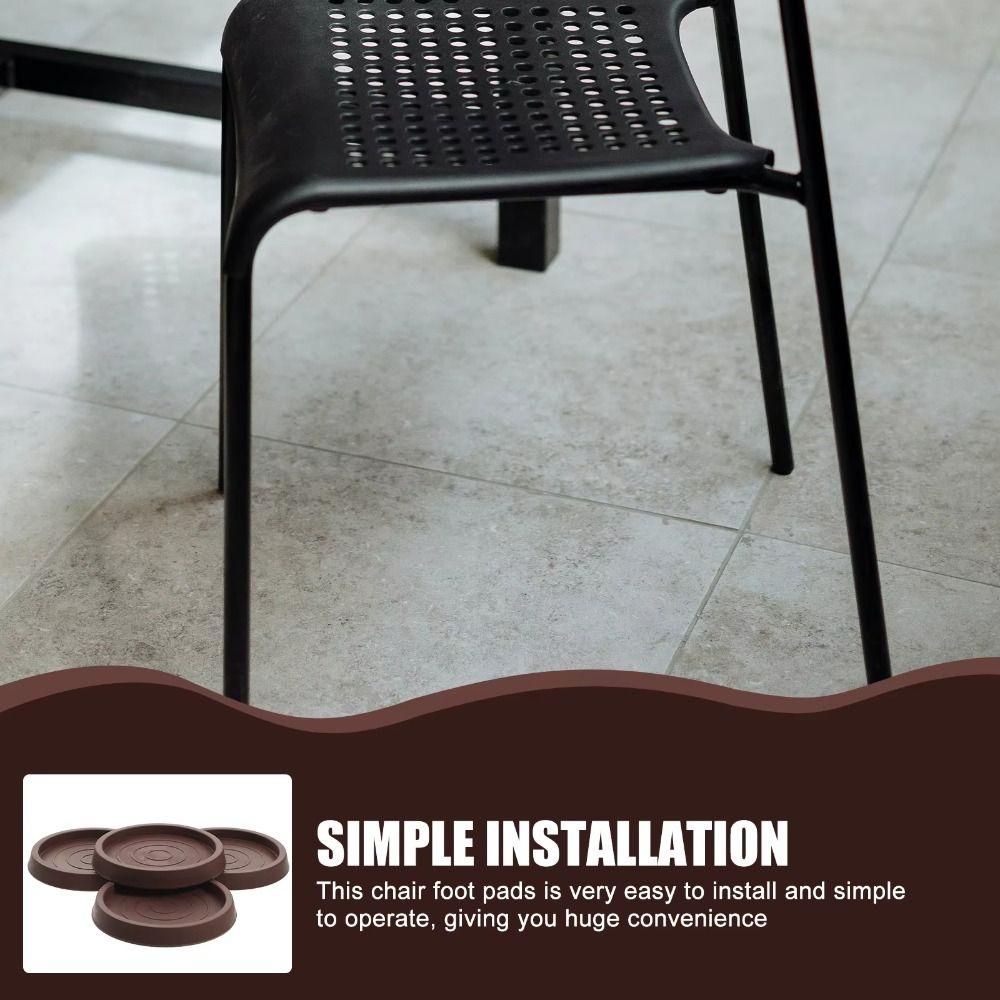 Round Rubber Anti Slip Caster Cup Quick Install Rubber Couch Stoppers Furniture Coaster  Bar Stools