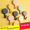 10Pcs Creative Macron Hook No Punching Storage Adhesive Hanging Behind Kitchen and Bathroom Doors Home Wall Mounted Key Hook