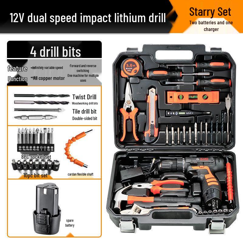 Multifunctional Electric Drill Set for Household & Car Repairs