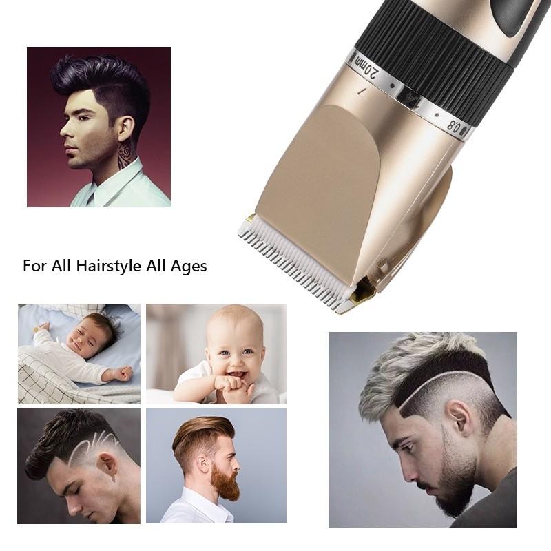 Professional Hair Clipper Rechargeable Men's Barber Beard Trimmer Low Noise Adult Kid Haircut Hair Cutting Machine