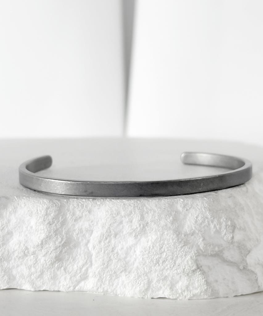 Blessed Bullet Blessed_Non-Logo Simple Bangle_Silver/Matte/Dark Silver/Black