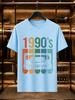 2026 New 100 Cotton Tshirt Vintage Rainbow 1990s Cassette Tape Distressed Print Retro Casual Short Sleeve