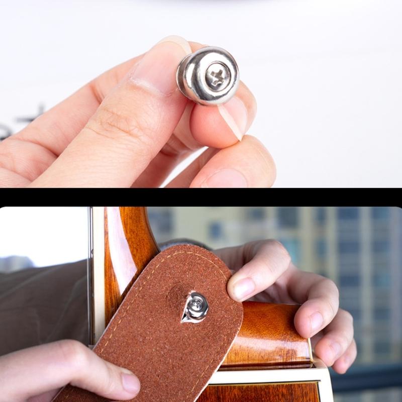 2pcs Stylish Silver Bell Shape Strap Buttons Skidproof Strap Lock Guitar Buckles Suitable for Various Skill Levels
