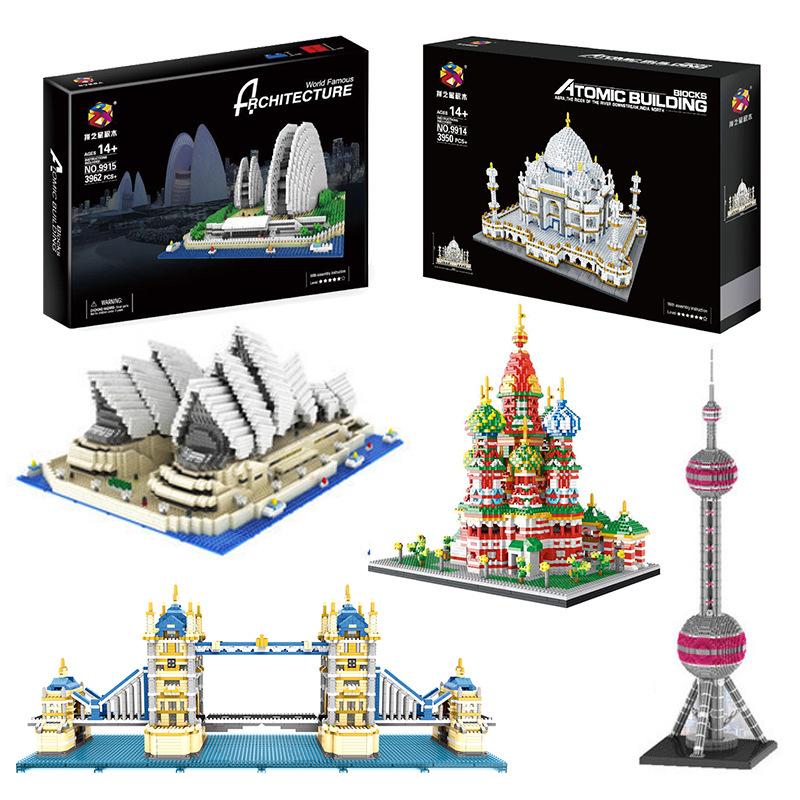 Pzx Mini Blocks World Architecture Sydney Opera House Big Ben Building Bricks Juguetes For Boy Toys Girl Gift Christmas