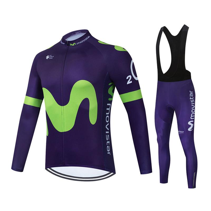 2026 Movistar Team Dlouhý rukáv Cyklistické dresy Ropa Ciclismo Maillot Cyklistické oblečení Prodyšné Mtb Kolo Cyklistické oblečení