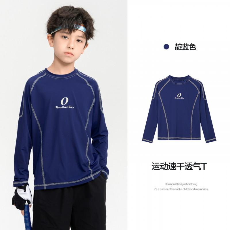 Boys Long Sleeve T-Shirt Quick Dry Outdoor Sports Top Teens Cycling