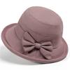 Womens Sun Hat Seniors - Wide Brim Foldable Cotton Blend UV Protection Bucket In Purple Blue Khaki Pink