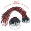 5X F3 3mm 20cm Vorverdrahtete LED-Rundlichtlampe, Chip-Perlen-Kabel, DC 12V-Emitting-Dioden