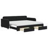 Extendable Daybed with Drawers Black 90x200 cm Velvet