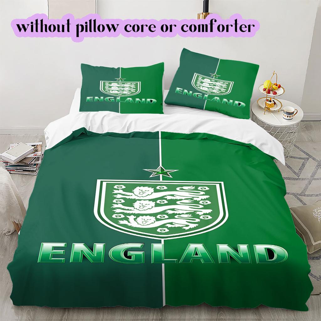 Engeland Voetbal Patroon Beddengoed, Dekbed Set Dekbedovertrek Kussensloop Huis Verjaardagscadeau (1*dekbedovertrek+2*kussensloop, zonder vulling)