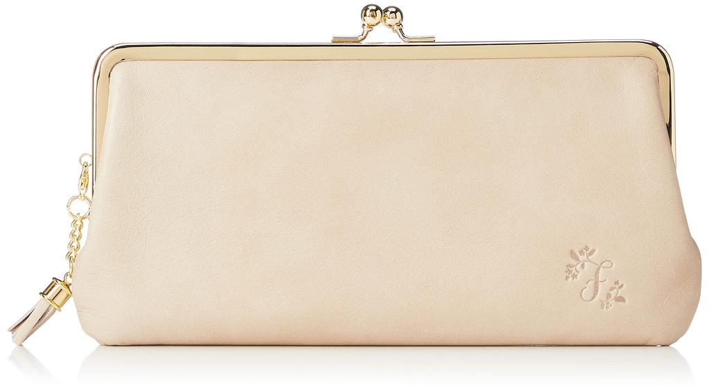 Felando Women's Long Wallet with Clasp Closure, Genuine Leather, Thin Wallet, Embossed Cowhide Leather, Tassel Charm, Strap, Nadaya, No. 81143,