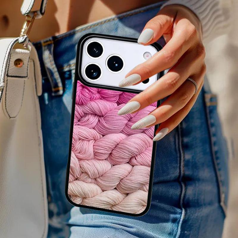 

Sewing Knitting Crochet Phone Case For iPhone 17 Air 14 15 13 12 Max Cover For Apple 16e 11 Pro Max Plus Coque iPhone 17pro