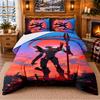 Neon Genesis Evangelion Pattern Bedding 3Pcs Set Bed Sheet And Pillowcases For Indoor Bedroom