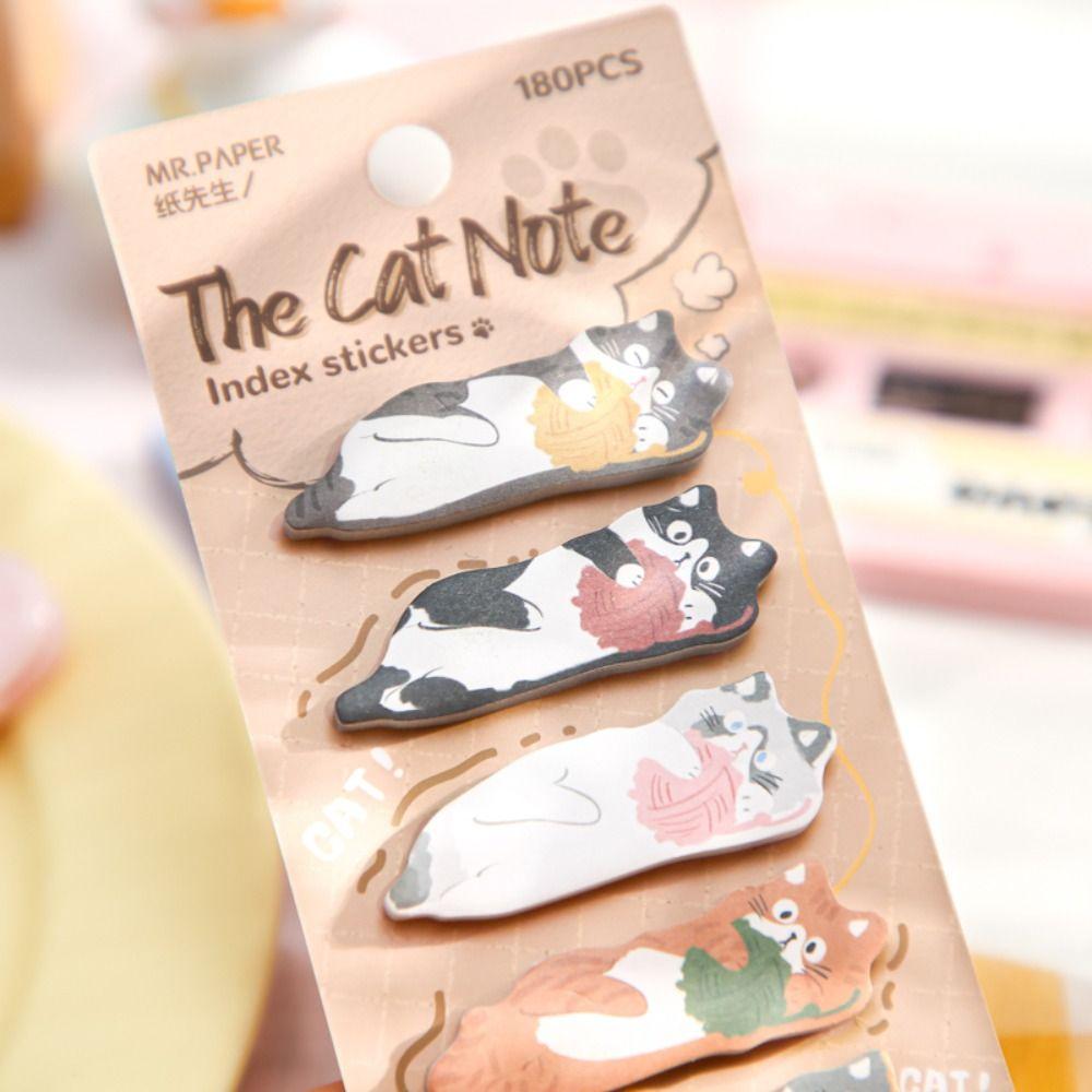 Memo Pad Cat Index Sticker Meow Cat Paw Sticky Note Notebooks Kitty Index Dividers  Office