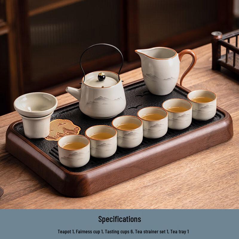 Ru Kiln 10-Piece Kung Fu Tea Set with Drainage
