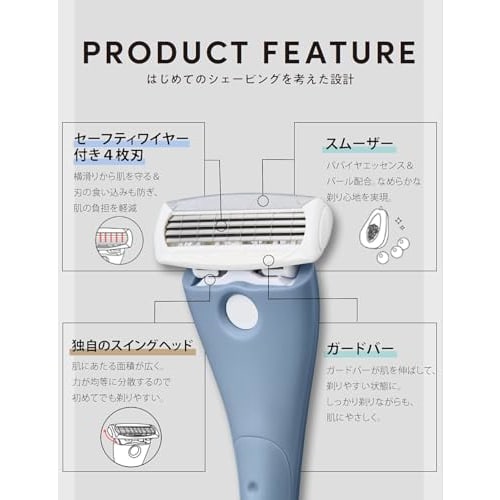 Schick Schick First Shaving Holder (with blade + 1 replacement blade) Ocean Blue Shaving Razor