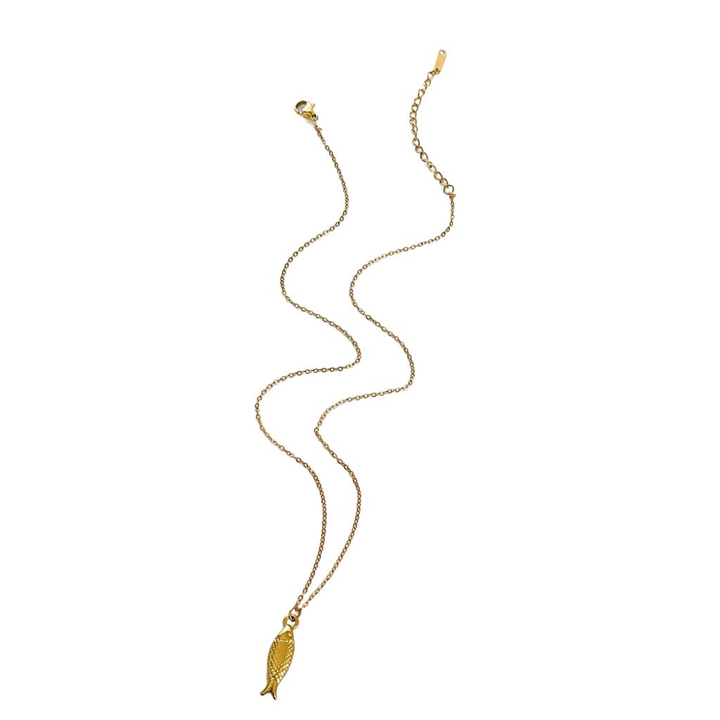 Unique Designs Fish Pendant Necklace Sturdy Stainless Steel Waterproof Jewelry Accessory for Women Beach Party Supplies