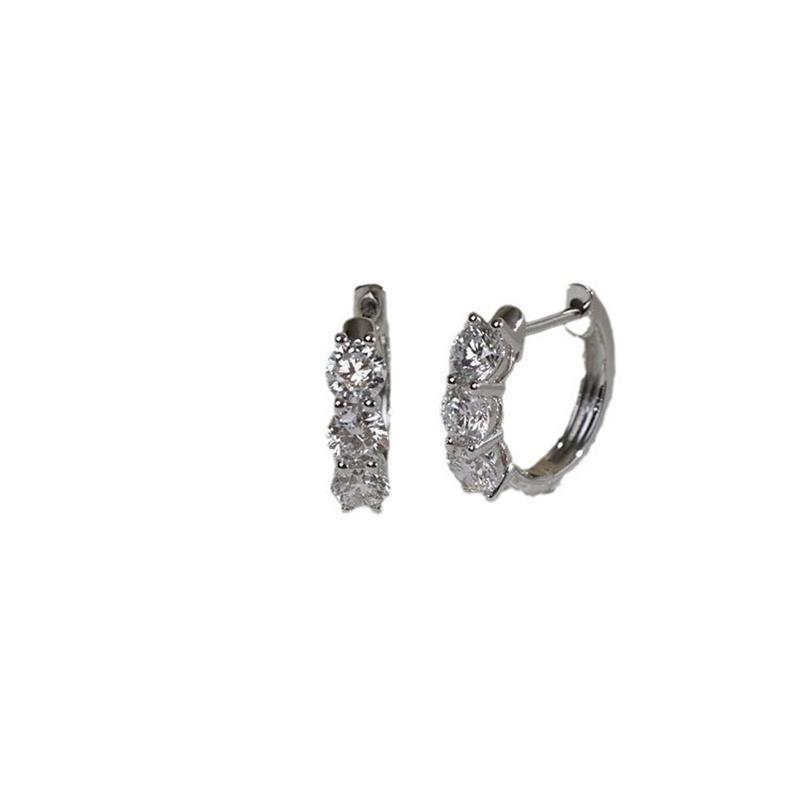 Small Hoop Earrings 925 Sterling Silver Hollow Sparkling Ear Buckles For Women Wedding Fine Jewelry