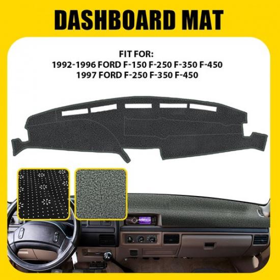Gray Dash Cover Mat Dashboard Carpet For Ford Truck F150 F250 1992-1997 Bronc