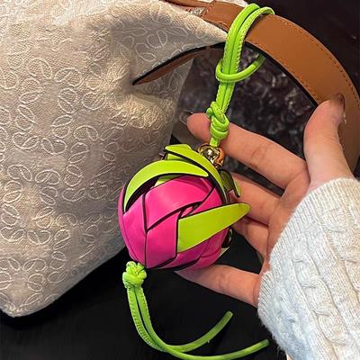 Rindsleder Dekorativer Anhänger Kreatives Taschenzubehör Handgewebter Echter Leder Drachenfrucht Anhänger Tasche Simulierte Tasche Charms