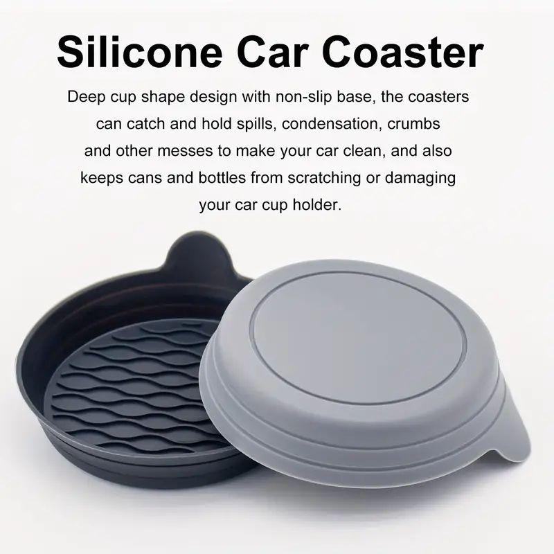 2pcs/set Car Coaster, For Cup Holder, Silicone Universal Car Coaster, 4 Colors Available