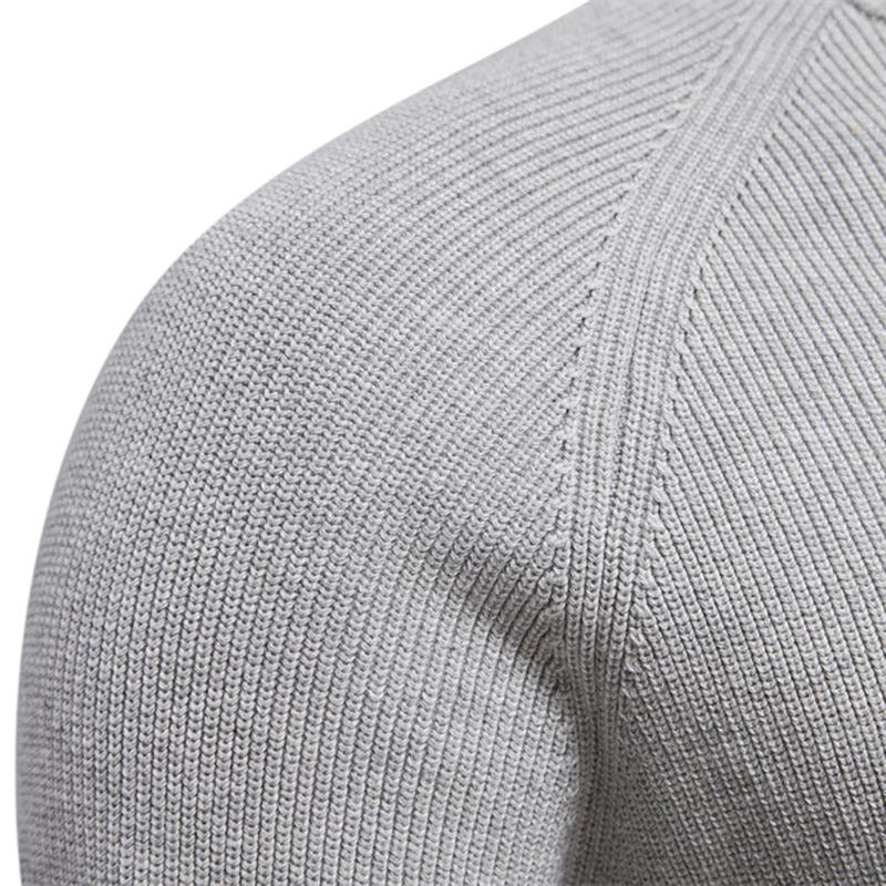 Gant Autumn and Winter Embroidery New Men's Semi Open Sweater Men's Long Sleeved Stand Up Collar Solid Color Versatile Casual Top