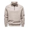 Men's 2025 Fleece-Lined Zipper Hoodie, Stand Collar, Versatile European-American Style, Autumn/Winter Cotton Top