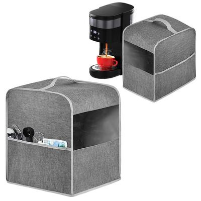 1Pc Coffee Maker Dust Cover Kitchen Coffee Making Machine Covers with Accessory Pocket Dustproof Appliances Cover Office Dining