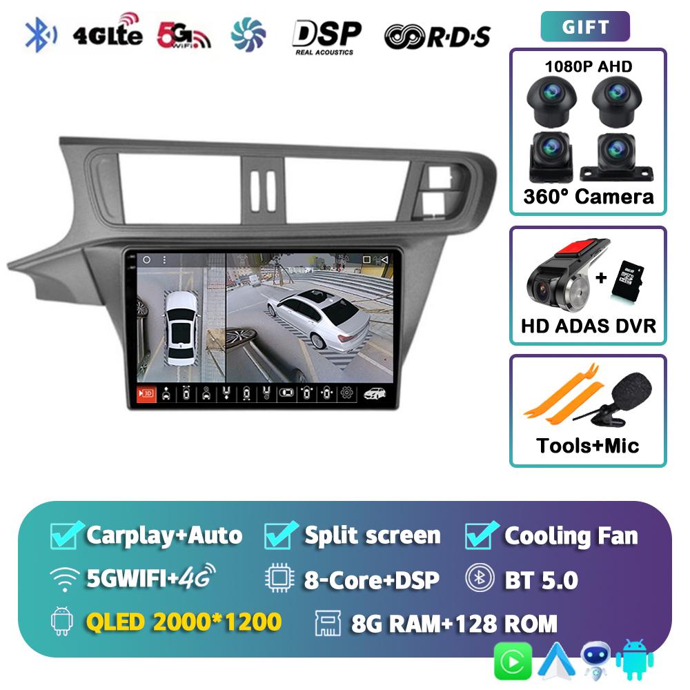 Android 14 Carplay Auto For Citroen C3-XR 2010-2018 Car Radio Multimedia Video Player Navigation GPS Stereo Head Unit Wifi+4G BT