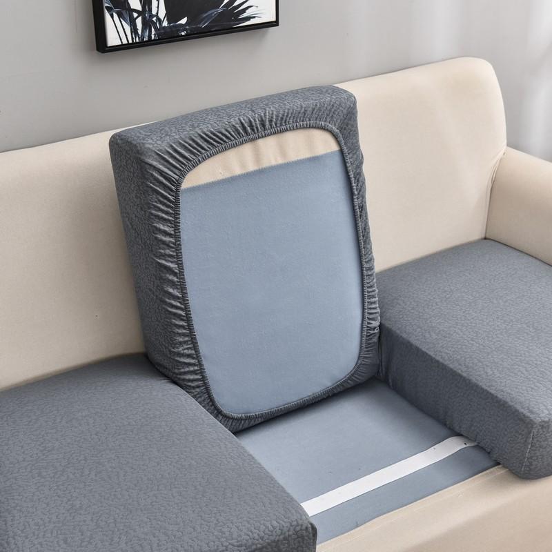 Waterproof Sofa Seat Slipcovers Elastic Solid Color Furniture Protector Thick Sofa Cover Corner Couch Cover