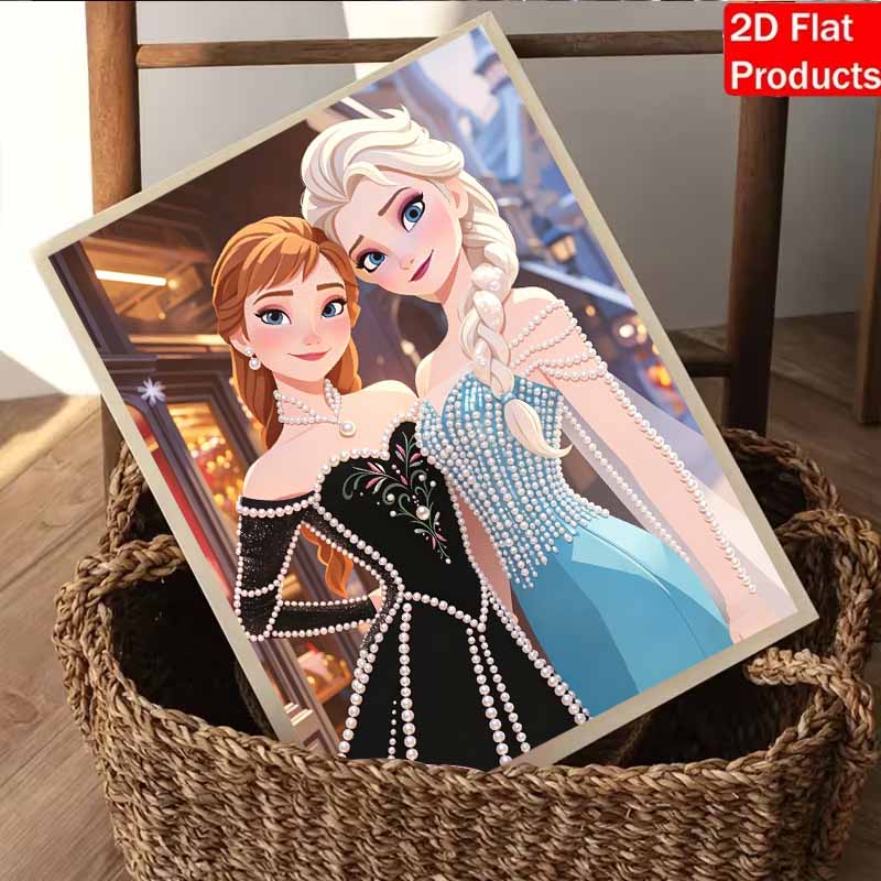 Disney Pearl Painting Anna and Elsa DIY Pearl Art Painting Pearl Gem Painting Pictures Crafts Special Shape Home Wall Decoration