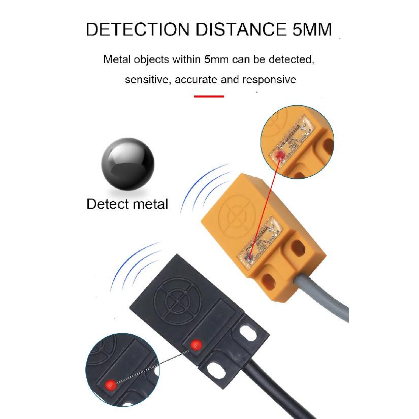 AUCHTEL TL-W5 Proximity Sensor Small Size 5mm DC 12V 24V 3 Wire Metal Approach Inductive Switch GKB-M0524 Automation NPN PNP PLC