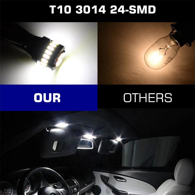 10Pcs W5W Led T10 Led Canbus Light Bulbs Car Parking Position Clearance Lights Interior Map Dome Reading Lamp 12V White
