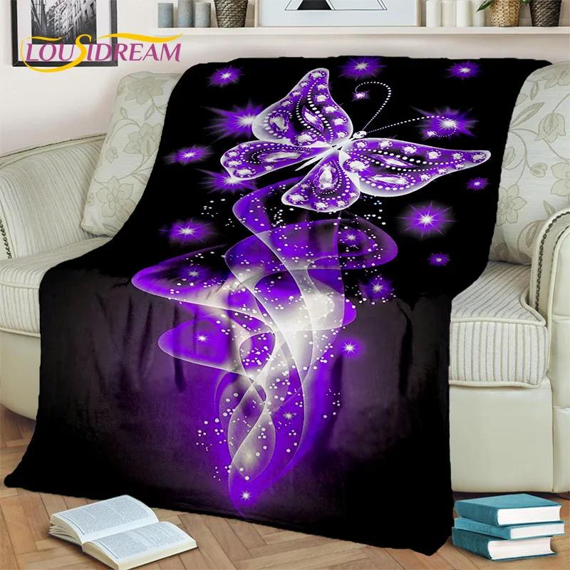 Dream Butterfly Flower Cartoon Blanket,Soft Throw Blanket for Home Bedroom Bed Sofa Picnic Travel Office Rest Nap Cover Blanket