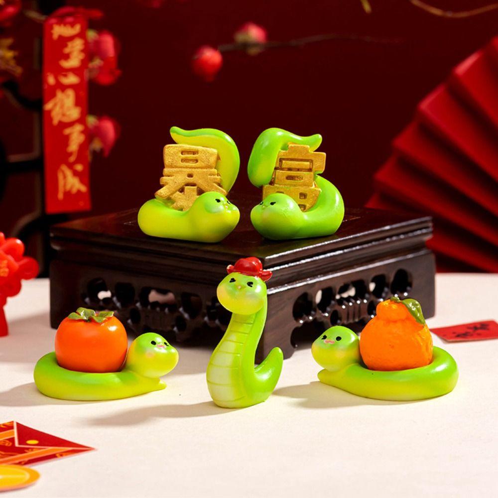 6PCS 2025 New Year Snake Miniatures Spring Festival Mini Snake Figures  Home Office