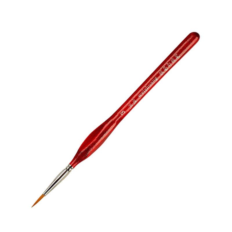Red Round Head Watercolor Brush with Squirrel Imitation Nylon Hair for Adult Artists