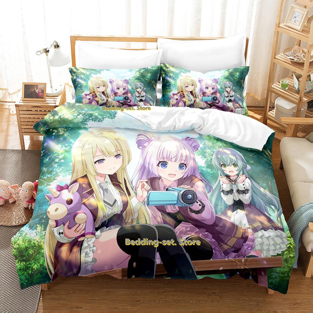 Assault Lily Bouquet Bedding Set Single Twin Full Queen King Size Bed Set Adult Kid Bedroom Three-Piece Suits Anime Bed Sheet Se