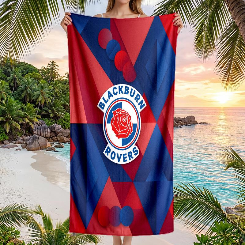 Blackburn Rovers Football Beach Towel Soft Microfiber Summer Towel Quick Dry Absorbent Towel for Beach Swimming Pool Travel