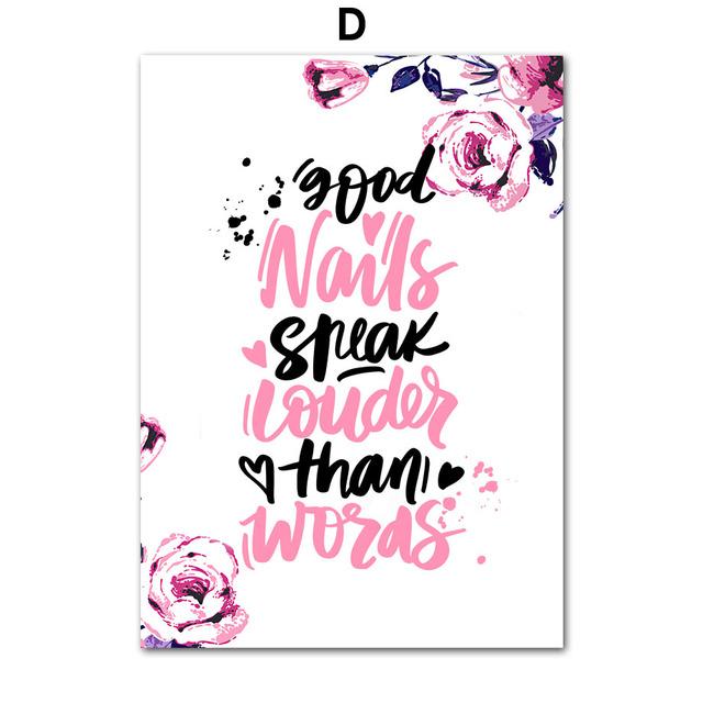 Lashes Nails Polish Rúž Krása Nástenné umenie Obraz na plátne Severské plagáty a obrazy Nástenné obrazy do obývačky Salon Decor Bez rámu