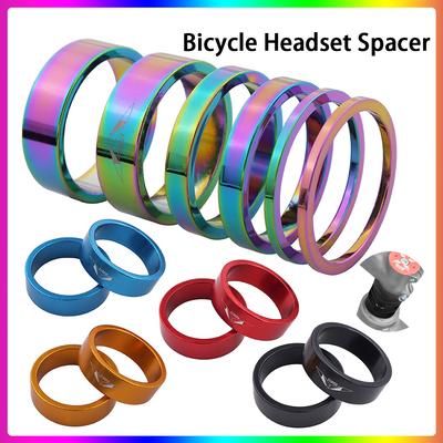 Juego de 6 espaciadores para arandelas de bicicleta, 2/5/10 mm, espaciadores para dirección de bicicleta, espaciadores para vástago de horquilla delantera de bicicleta, para bicicleta de montaña MTB