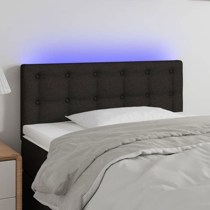 VidaXL LED Headboard Bedroom Furniture Single Bed Accessory Headboard Interior Black 80x5x78/88 3122022