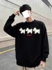 Unisex retro pletený svetr s kulatým výstřihem - Podzimní volný střih, Všestranná high street móda
