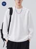 Mu Qiu Menswear | 2026 Spring Trend: Men's Loose Fit Round Neck Long Sleeve T-Shirt with Contrast Stitching
