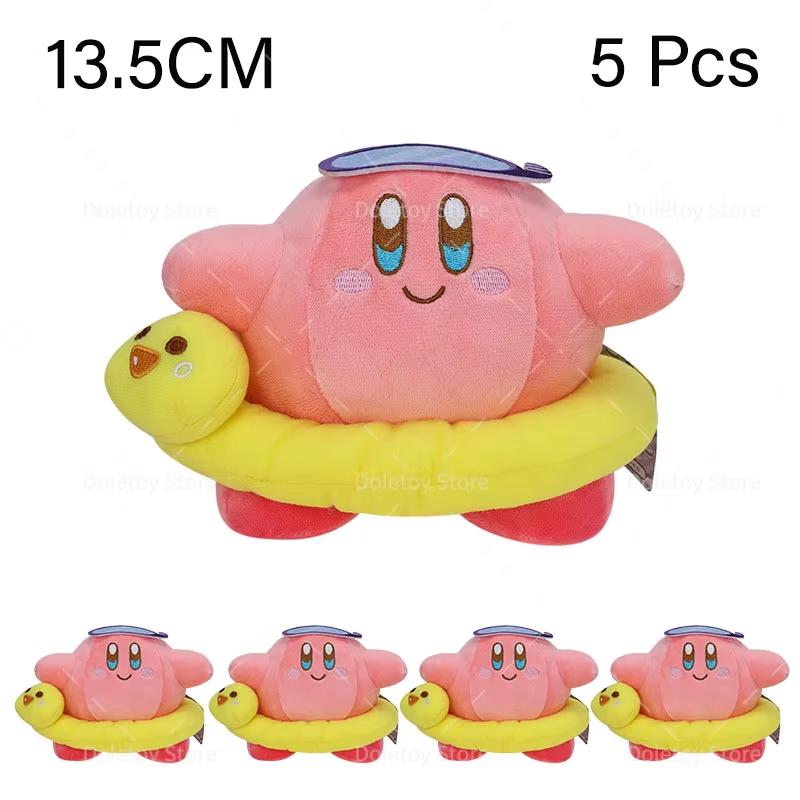 5 Pcs/Lot Anime Kirby Plush Doll Toys Kawaii Star Kirby Swimming Sword Bread Kirby Collection Christmas Birthday Gift for Kid
