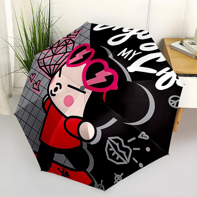 

Enjoy Life, Cute Cartoon- Automatic Opening and Closing, 8-rib Structure Portable Umbrella, Suitable for Men and Women in All Seasons - Perf