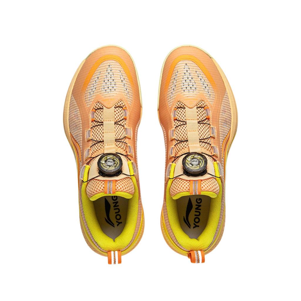 Li Ning Kids Basketball PU Comfortable Fashionable Simple Versatile Breathable Low Top Kids Basketball Shoes Kids Sneaker Floating-Orange YKBV024-7