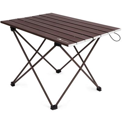 MOON LENCE Camping Table Aluminum Alloy Roll Table Outdoor Hiking BBQ Foldable Compact Ultra Lightweight Storage Bag Included M