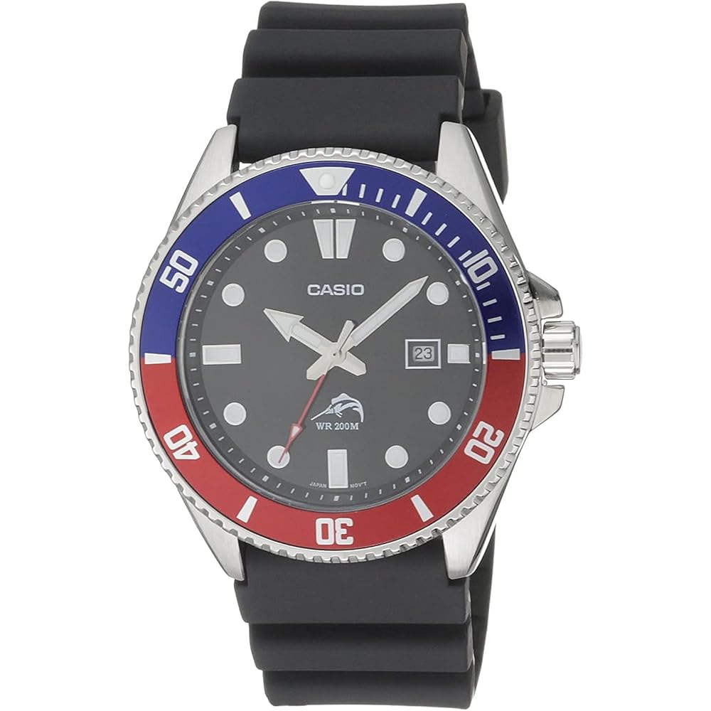 Casio MDV106B-1A2 Diver Watch Blue Red Men's Overseas Model