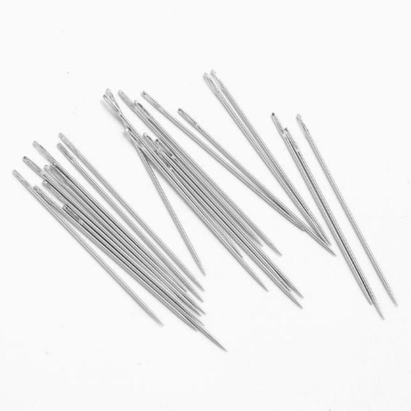 25Pcs Multi-Size Big Eye Hand Sewing Needle Home Sewing Steel Needle Cross-Stitchs Hand Embroidery Clothes Needles
