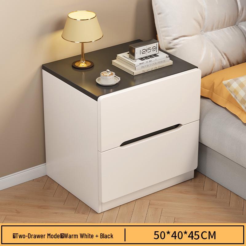 Luxury Nordic Bedside Table with Multi-Layer Shelves and Storage Drawers